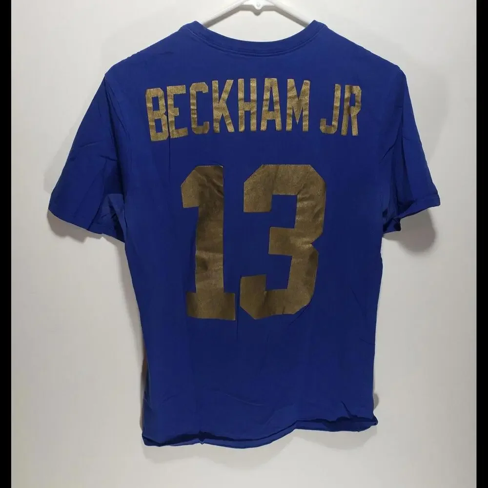 Mens Nike Athletic Cut New York Giants Odell‎ Beckham Jr Blue Shirt NFL Size M